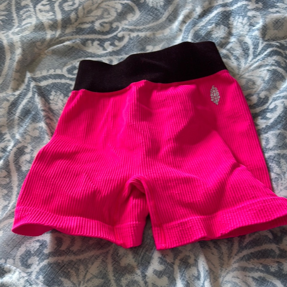 Free People Hot Pink Athletic Shorts